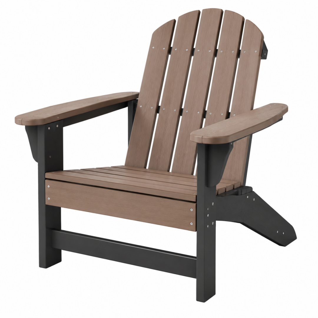 Adirondack Gartenstuhl 78 x 88 x 98 cm Kunststoff Braun Schwarz mit Armlehnen