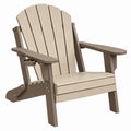 Adirondack-Gartenstuhl 82 x 80 x 98 cm Kunststoff in Holzoptik Beige/Braun mit Getränkehalter