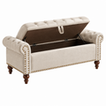 Stauraumsofa 150 x 76 x 78 cm Textil Beige Chesterfield mit Klappdeckel