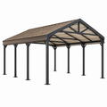 Carport 600 x 300 x 270 cm aus Stahl in Schwarz mit Polycarbonatdach