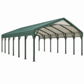 Carport 610 x 370 x 290 cm aus Stahl Grün mit Satteldach