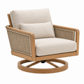 Drehsessel 82 x 84 x 88 cm Holz Geflecht Beige Natur mit Drehfuß