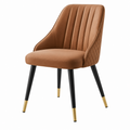 Esszimmerstuhl 60 x 62 x 85 cm Kunstleder Cognac gepolstert Modern