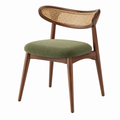 Esszimmerstuhl 56 x 58 x 78 cm Holz Rattan Grün Retro