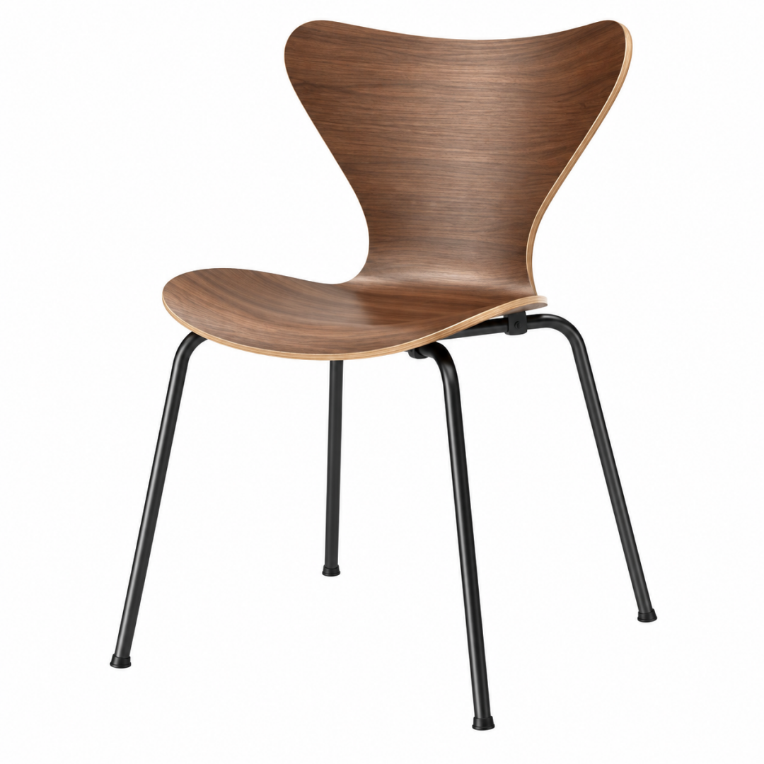 Esszimmerstuhl 50 x 55 x 85 cm Holzfurnier Braun mit Metallgestell Schwarz Modern