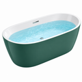 Freistehende Badewanne 170 x 75 cm aus Acryl Grün/Weiß Oval