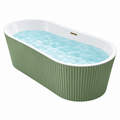 Freistehende Badewanne 170 x 75 x 58 cm aus Acryl Grün Weiß mit gerippter Oberfläche